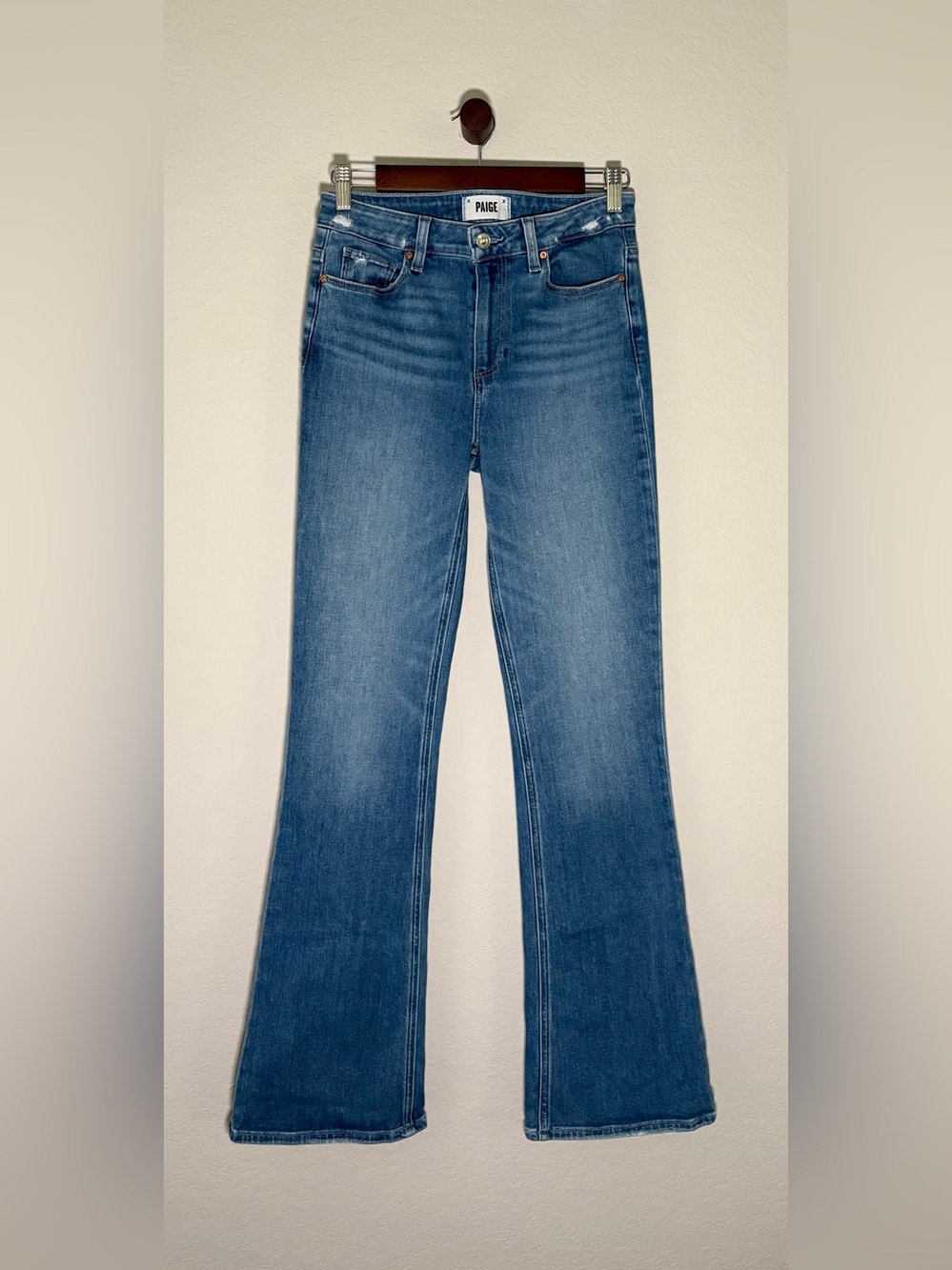 PAIGE Medium Blue Flare Jeans - Classic Wash